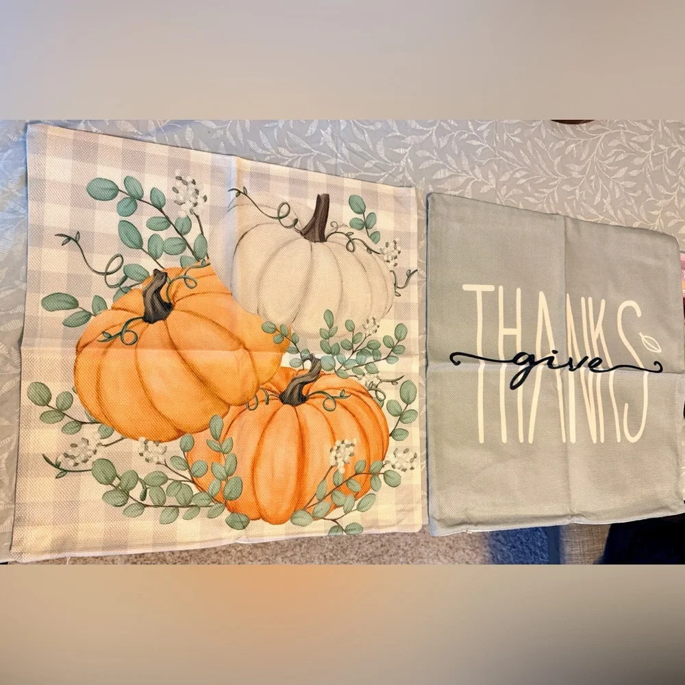 Harvest Pumpkin Decorative Holiday Pillow Cover - Orange